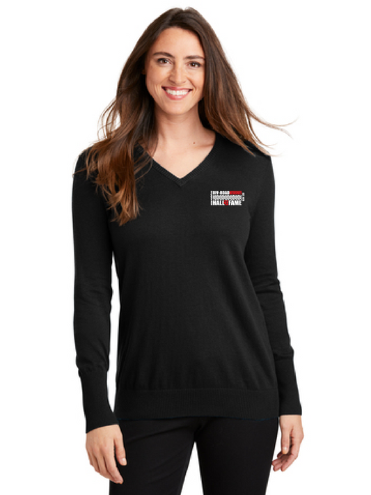 Women's V-Neck Sweater - Black or Charcoal